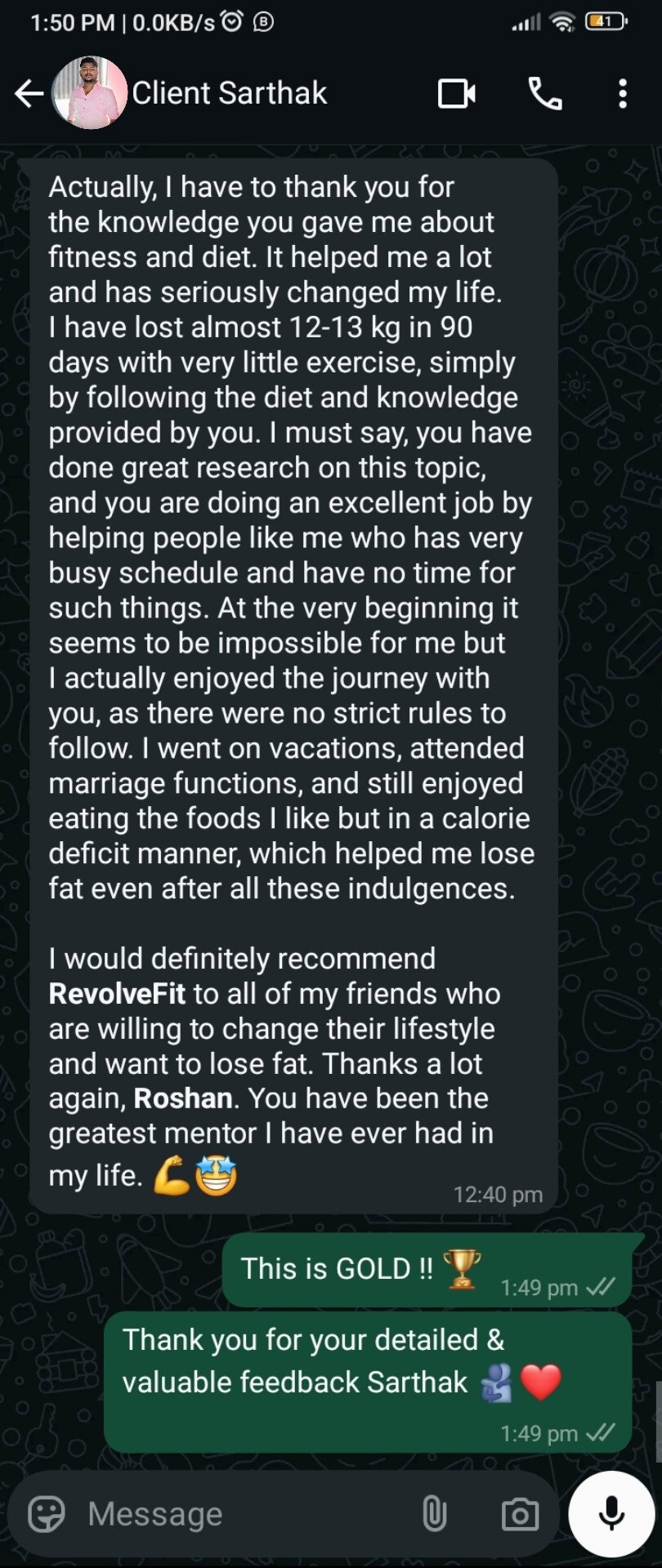 Client Transformation Message